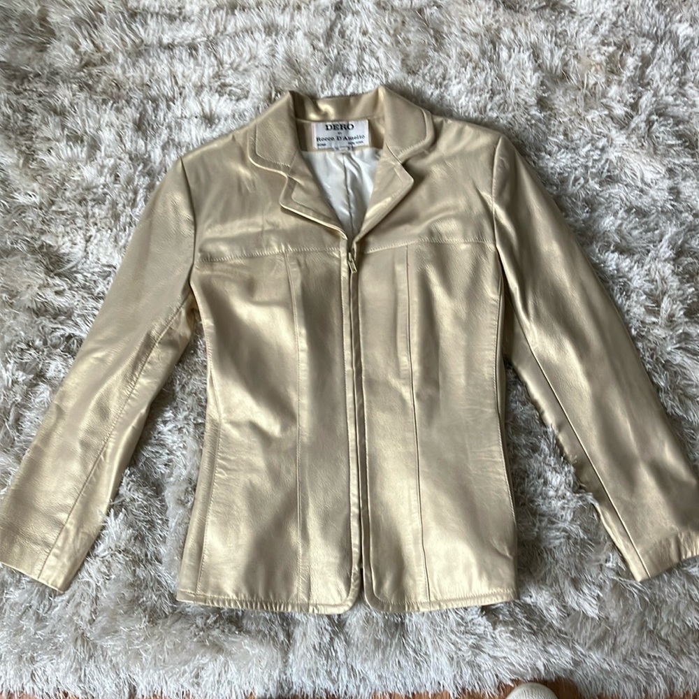Women's Creamy Gold Soft Leather Jacket